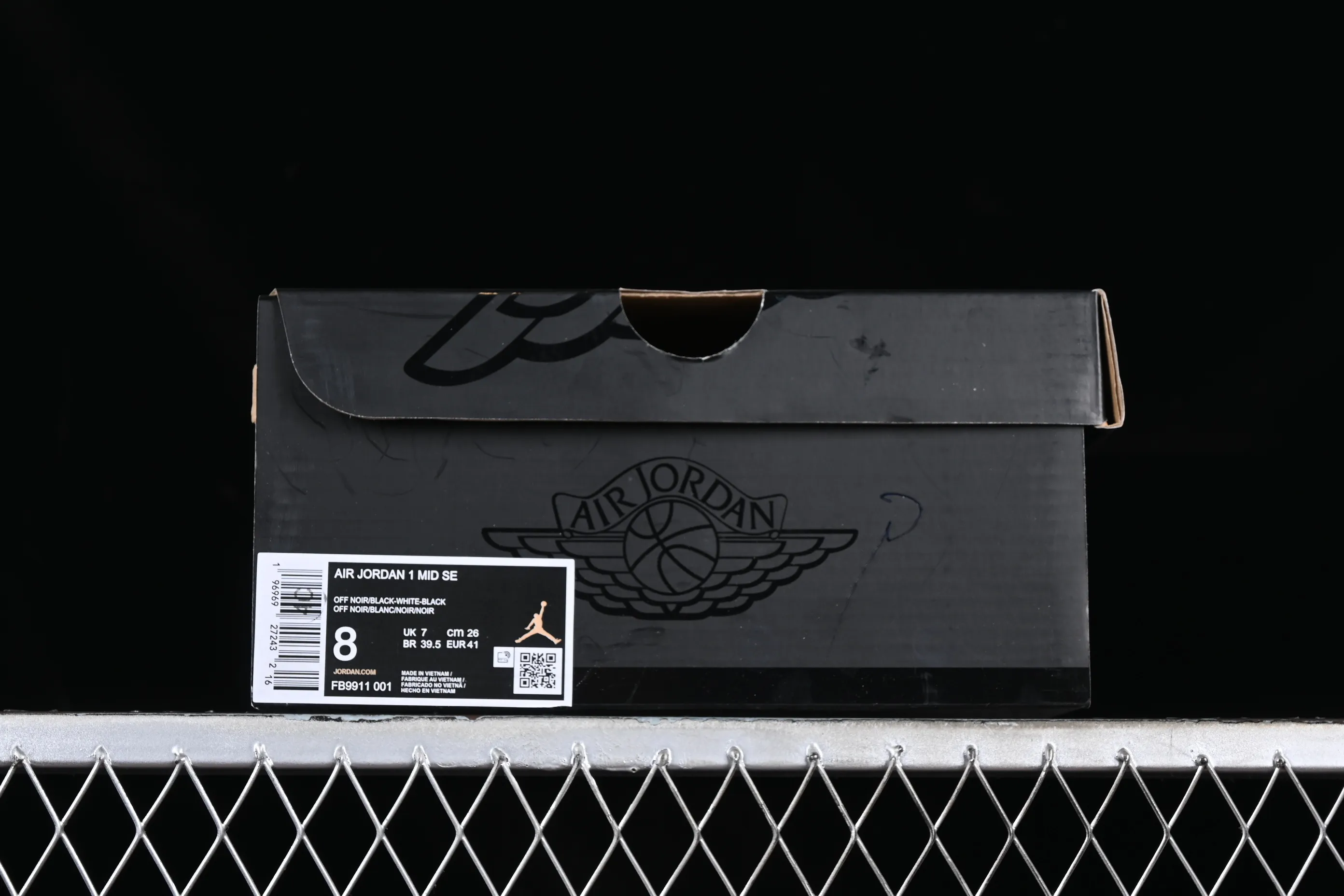 All categories Air Jordan Jordan series basketball shoes Air Jordan 1 Mid Air Jordan 1 Mid AJ1 Joe 1 all black burst pattern mid-top cultural casual sneakers FB9911-001